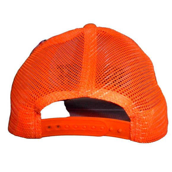 Tennessee Ball Cap, Orange Mesh, Black Embroidery and Bill, Snapback Trucker Hat - Picture 3 of 4